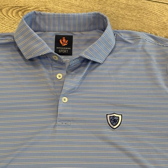 Donald Ross Southern Highlands Golf Club Polo Men Large Blue Preppy Casual - Picture 1 of 7
